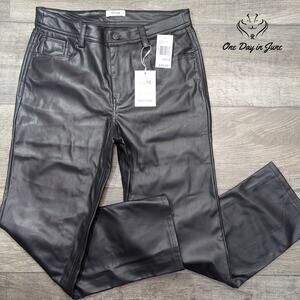 Kensie Jeans Vegan Leather Straight Leg Pants Size 6